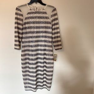 Rachel Roy silver and white sequined dress